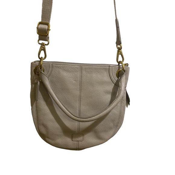 FOSSIL Karli Striped Color Block Leather Hobo Crossbody Bag Purse shoulder bag - Picture 6 of 10